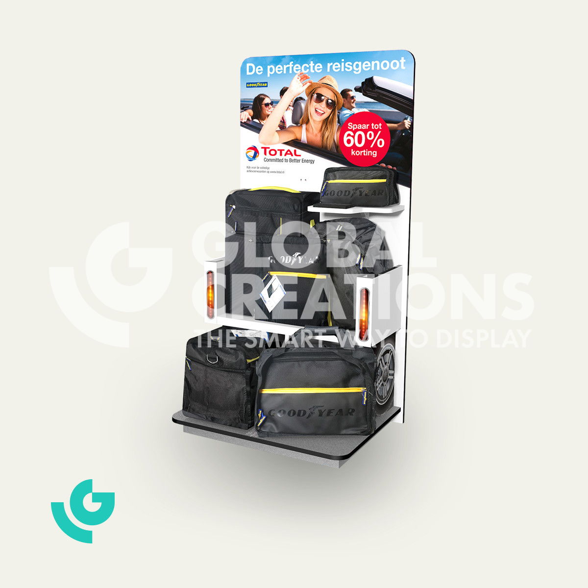 Honeycomb cardboard floor displays - bags (0403)