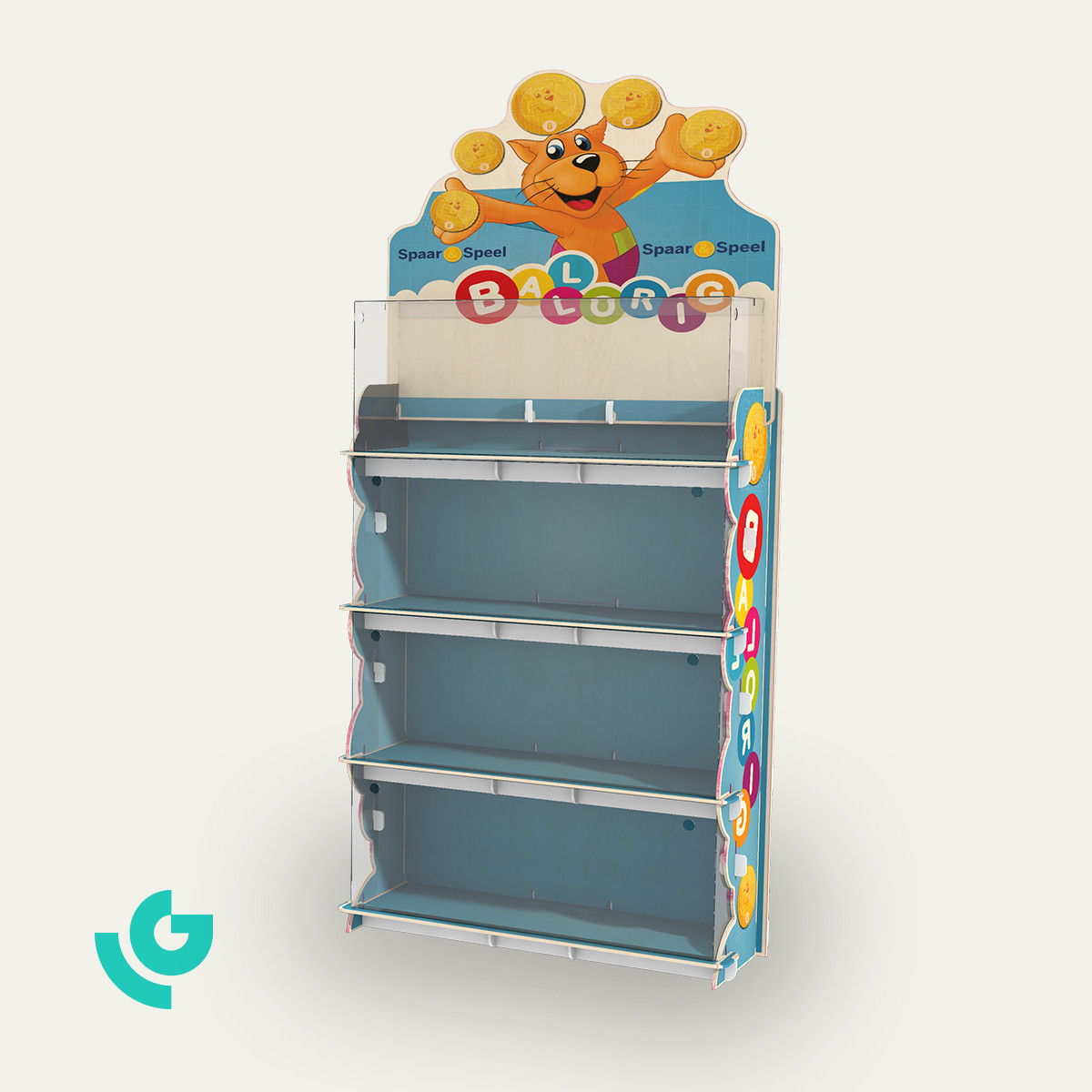 Displays de sol en bois - jouets (0034)