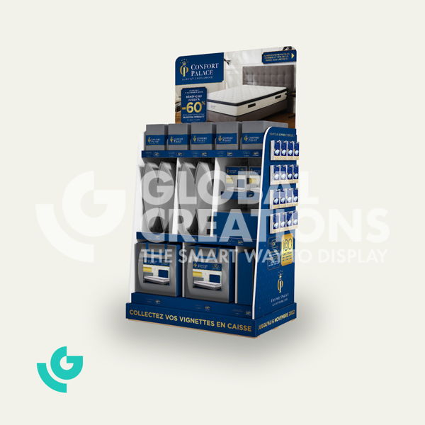 Honeycomb cardboard floor displays - textiles (0168)