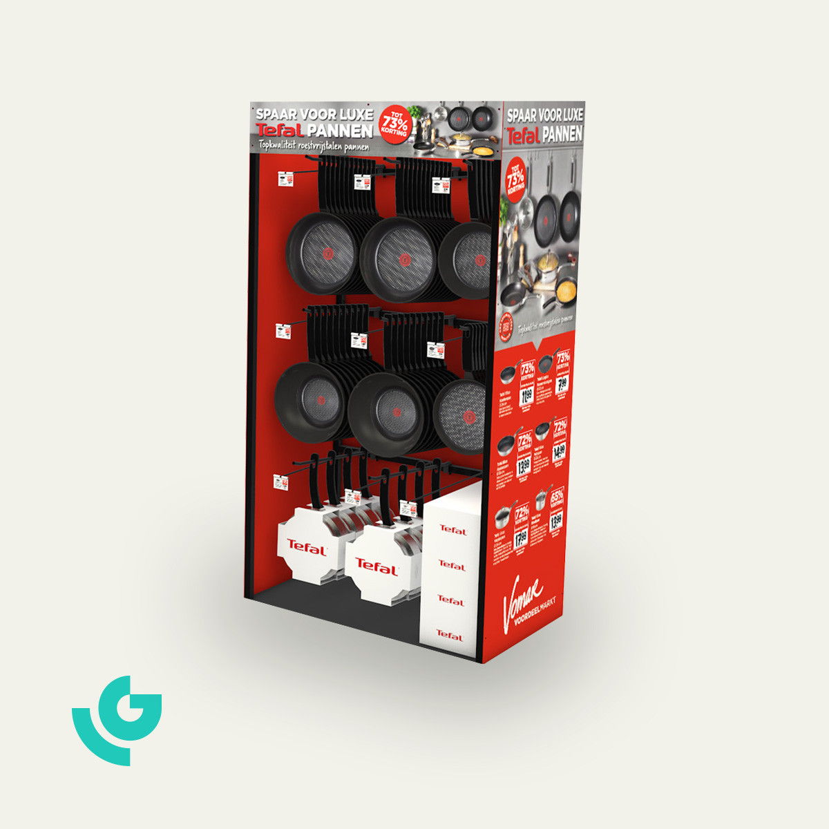 Displays de sol en carton - casseroles (0390)