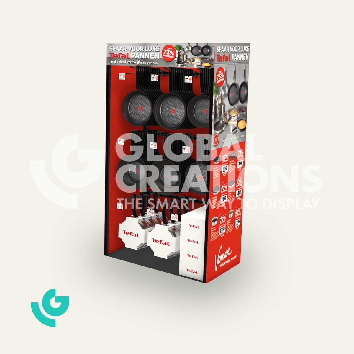 Cardboard floor displays - pans (0390)
