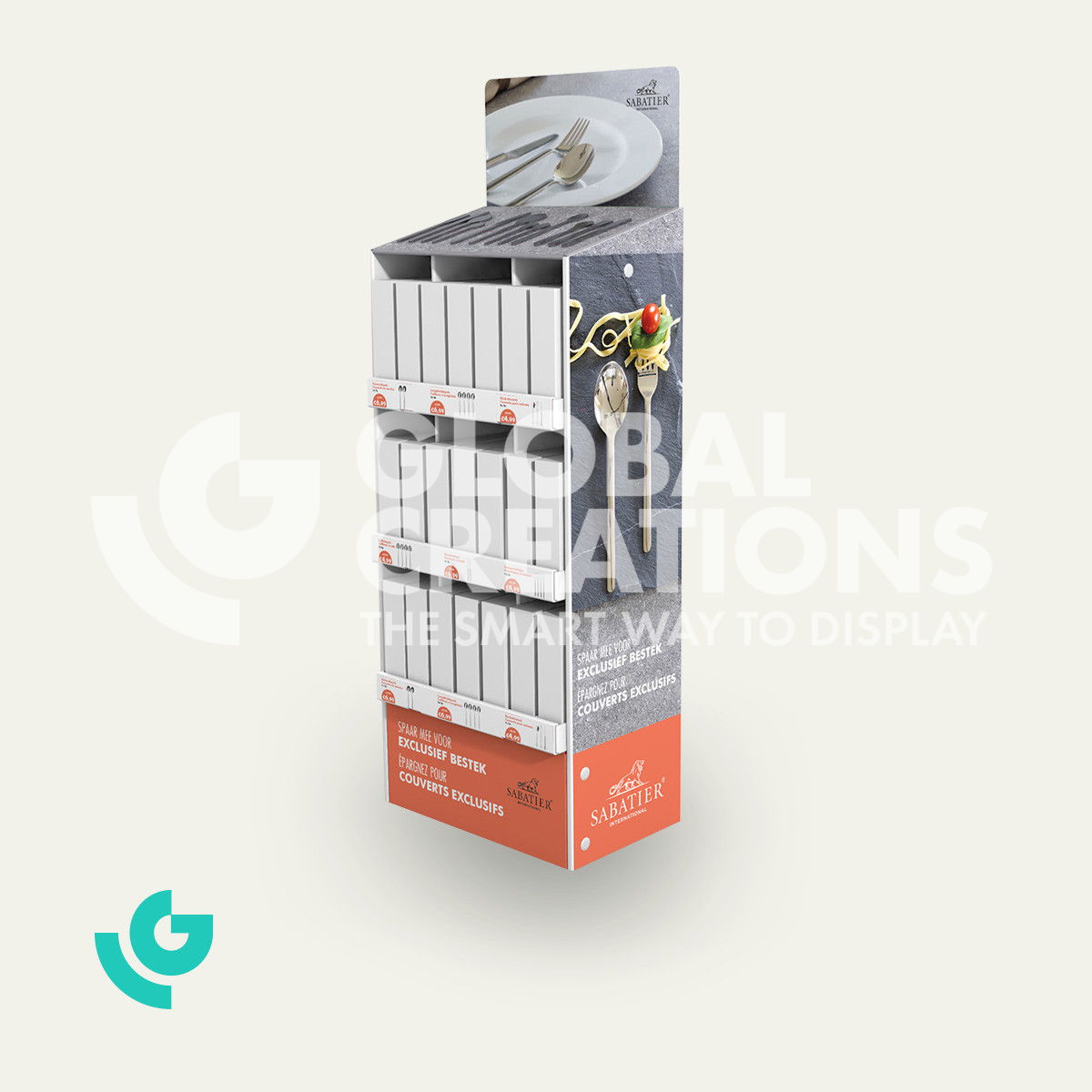 Cardboard floor displays - cutlery (0343)