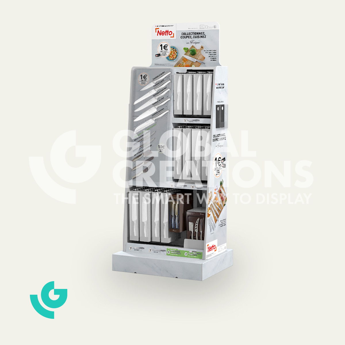 Honeycomb cardboard floor displays - knives (0291)