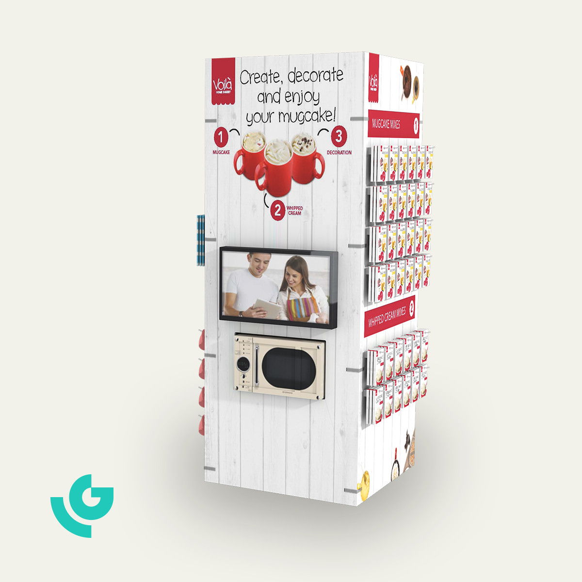 Display de sol en carton alvéolaire - produits de boulangerie (0003)