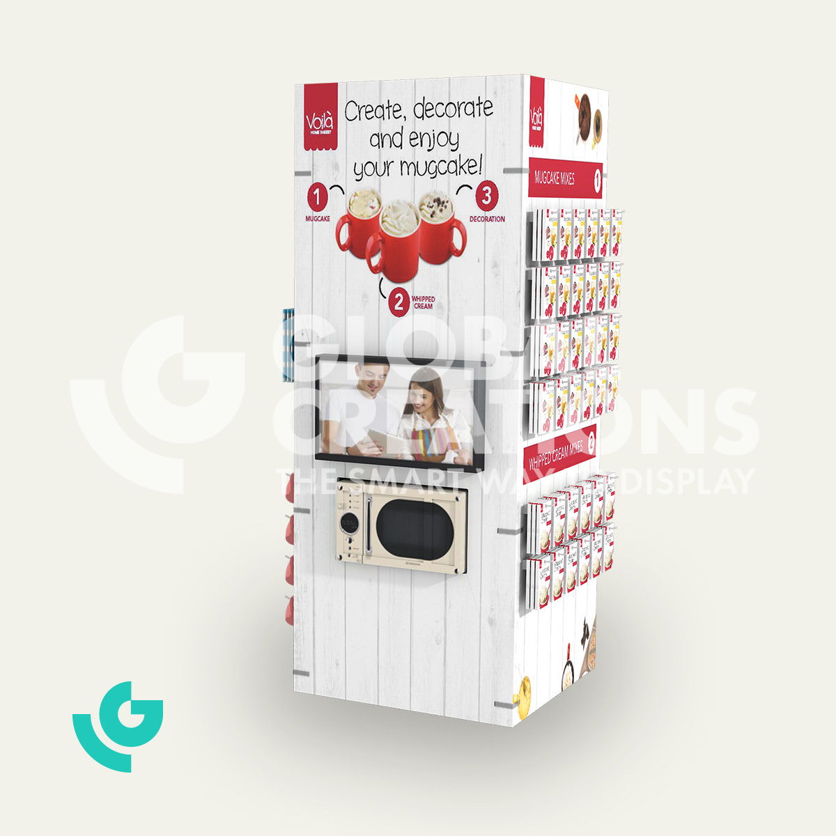 Honeycomb cardboard floor displays - baking products (0003)