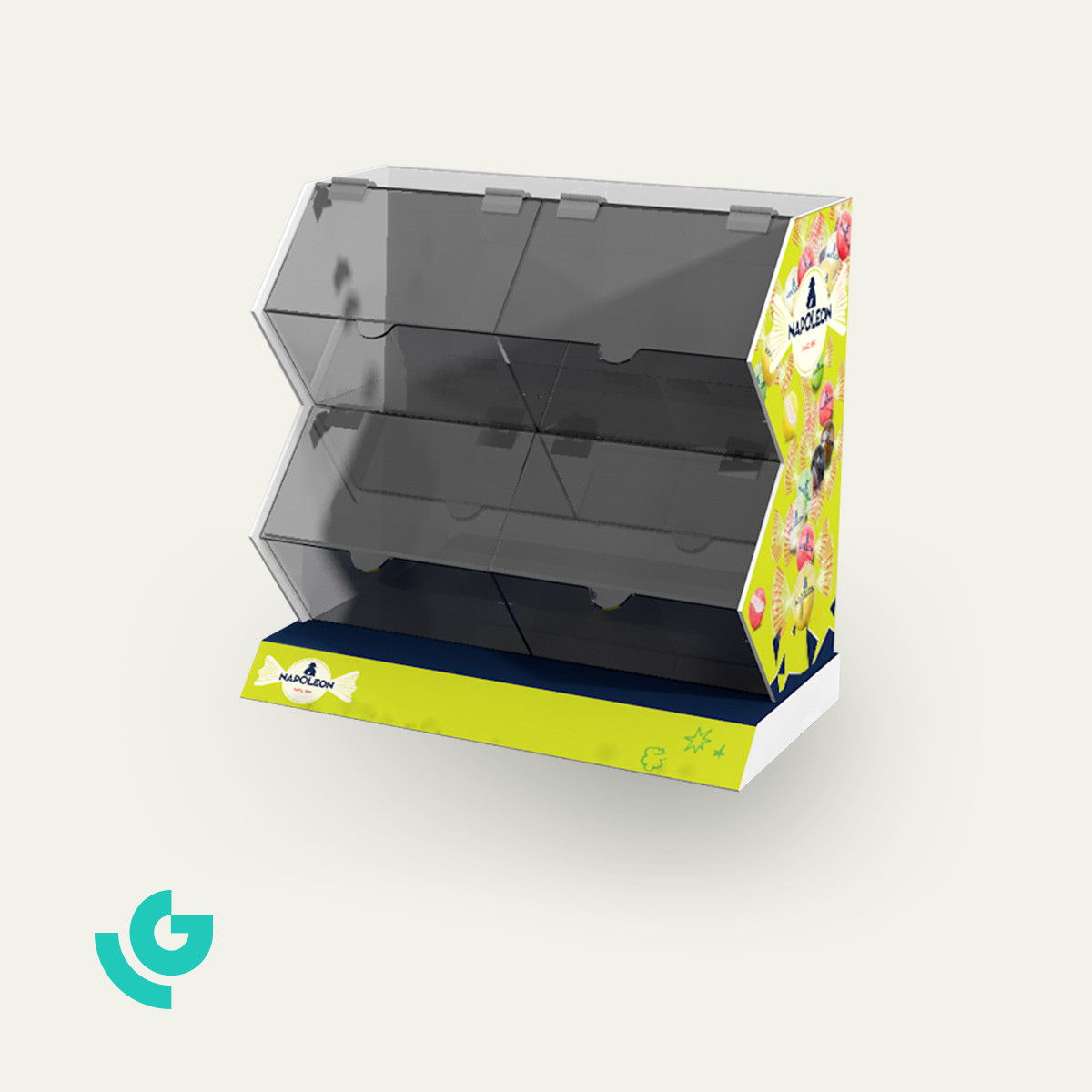 Displays de comptoir en plastique - alimentation (0306)