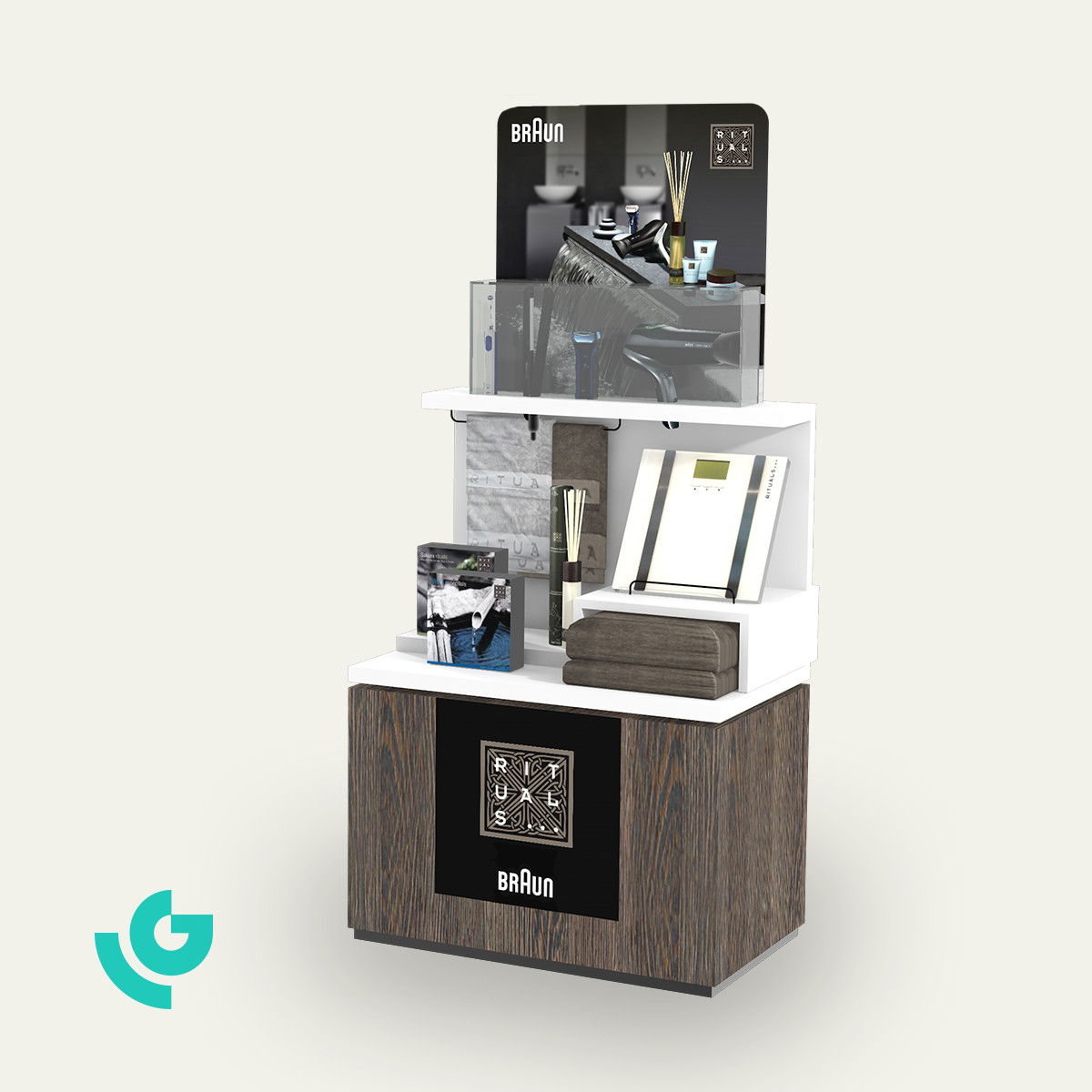 Displays de sol en bois - soins (0079)
