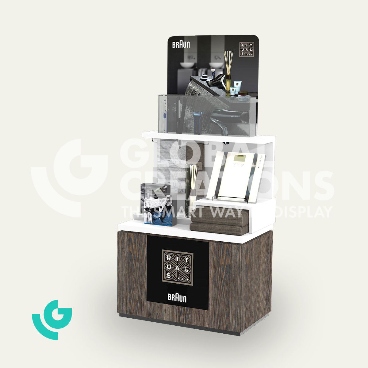 Wooden floor displays - healthcare (0079)