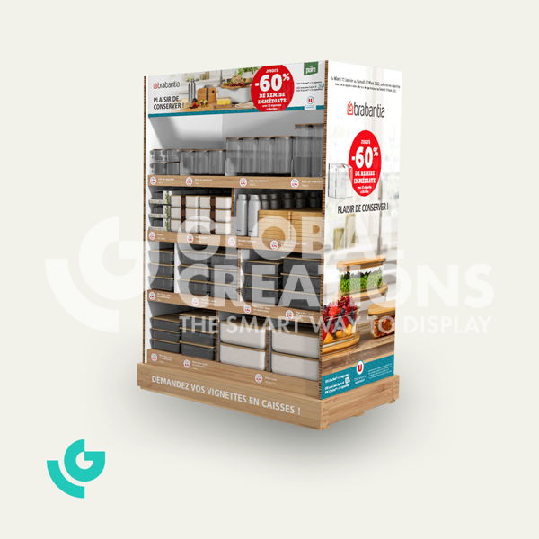 Honeycomb cardboard floor displays - storage items (0380)