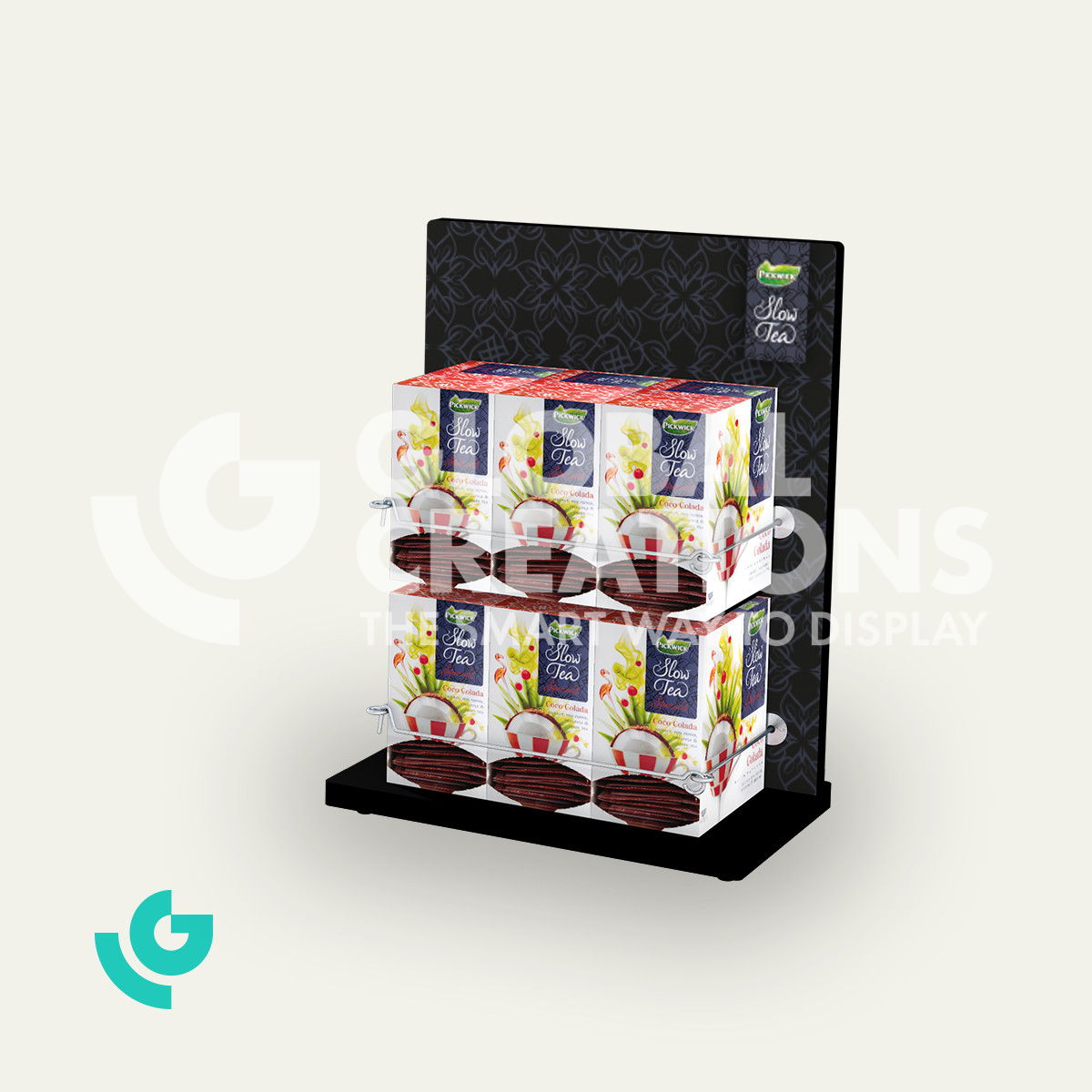 Wooden counter displays - drinks (0064)