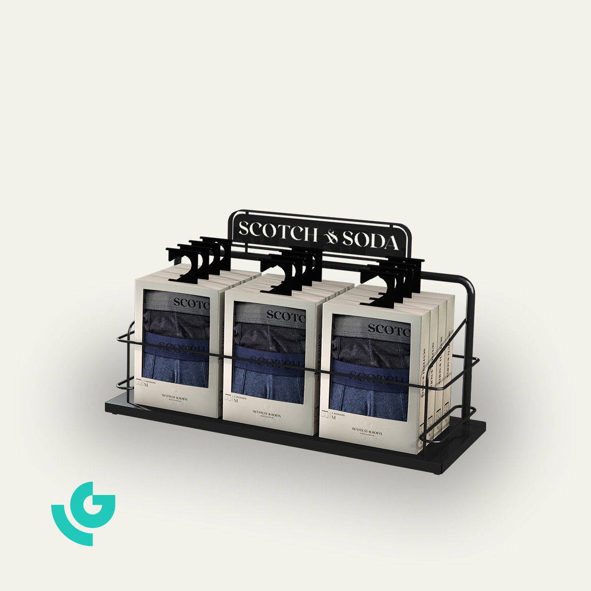 Displays de comptoir en métal - vêtements (0336)