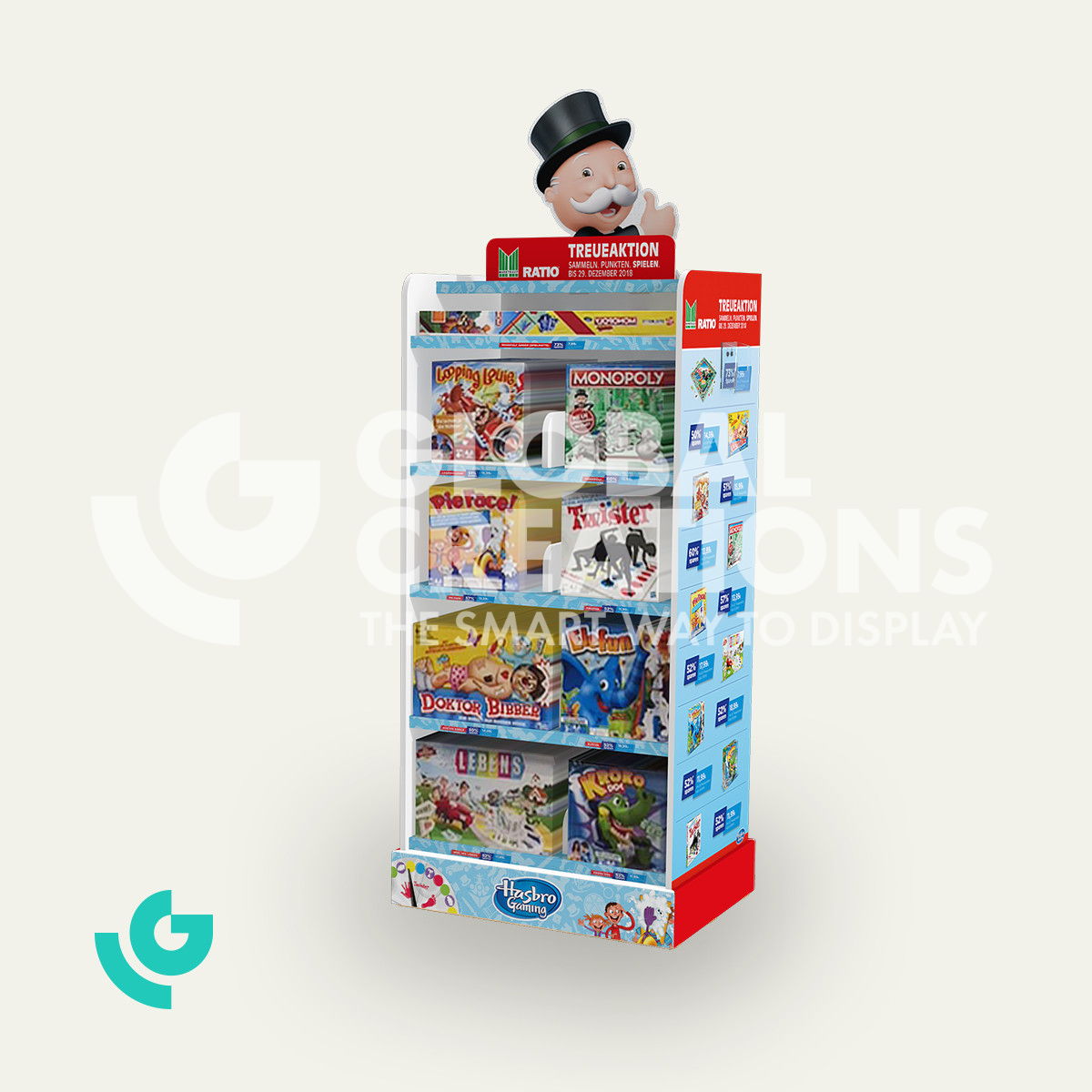 Honeycomb cardboard floor displays - toys (0048)
