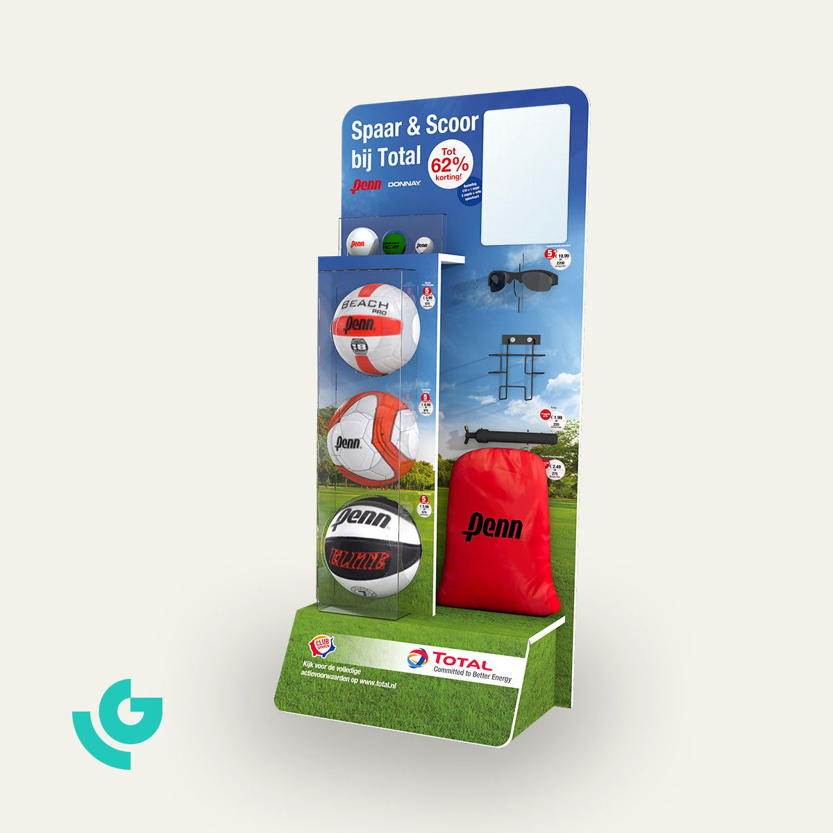 Display de sol en carton alvéolaire - sport (0035)
