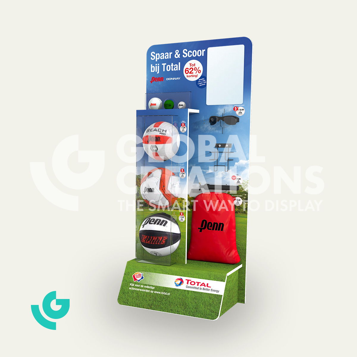 Honeycomb cardboard floor displays - sports (0035)