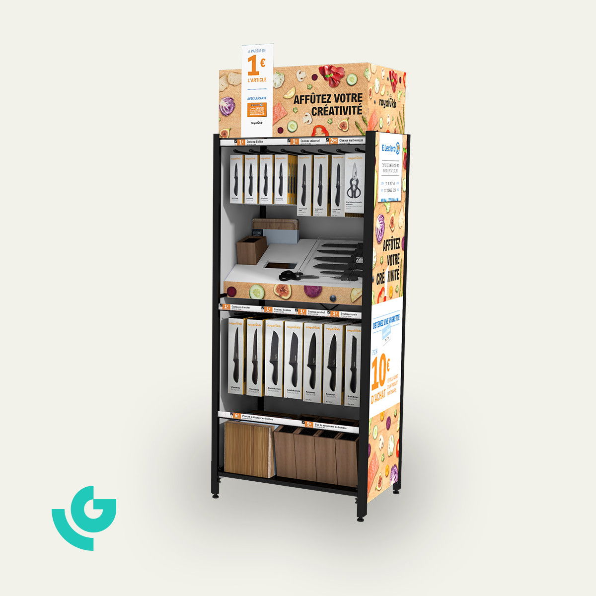 Displays de sol en métal - couteaux (0054)