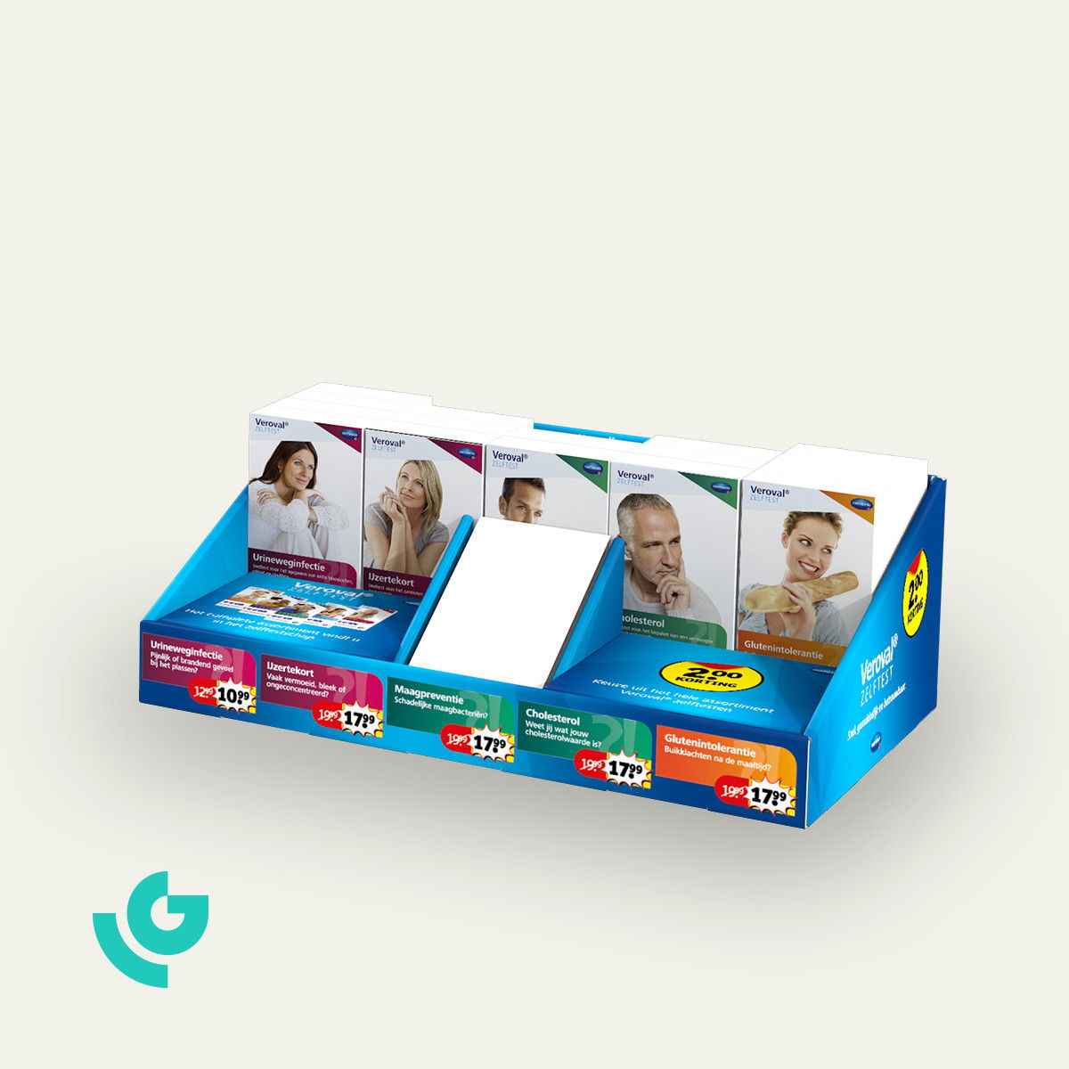 Displays de comptoir en carton - santé (0049)