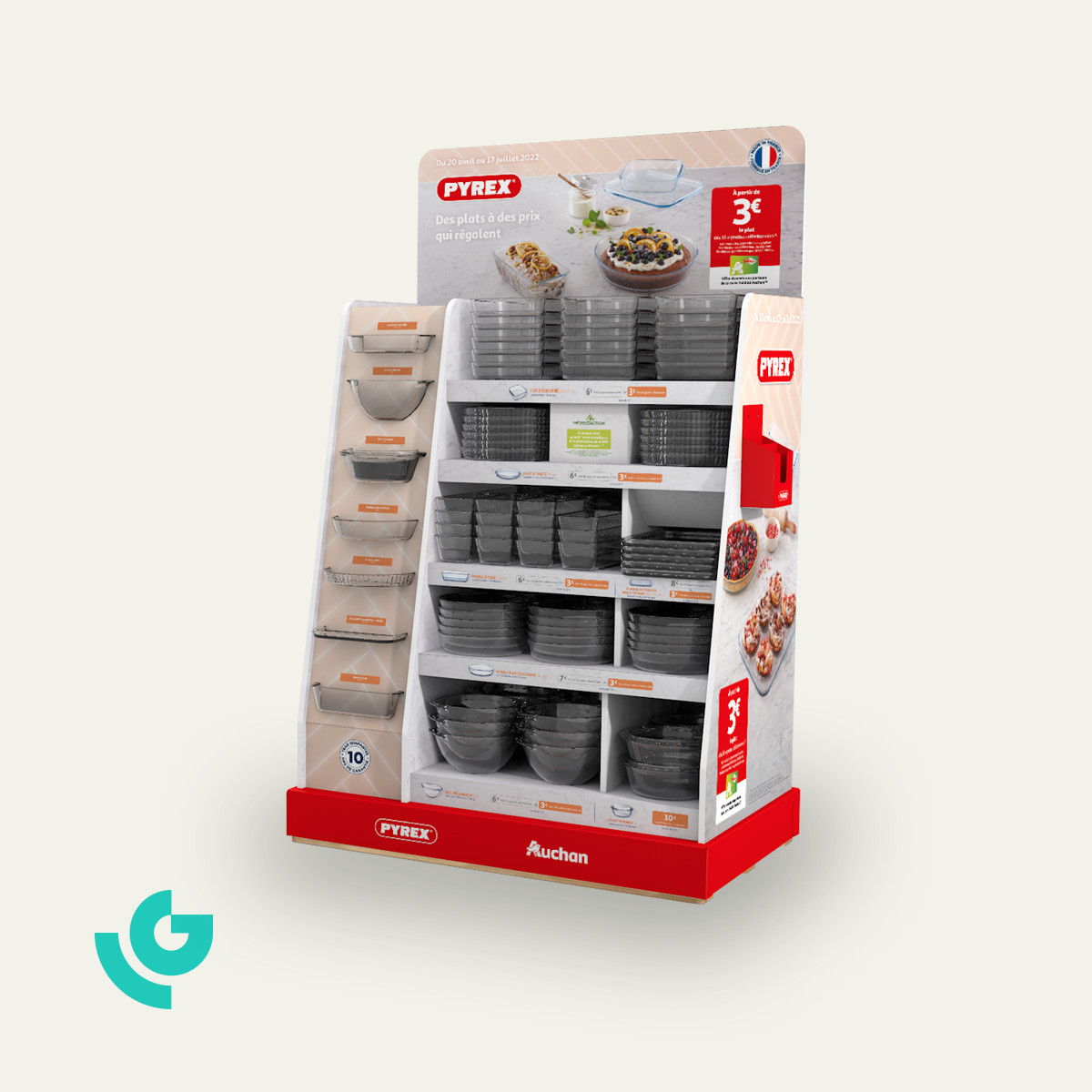 Display de sol en carton alvéolaire - produits de boulangerie (0317)