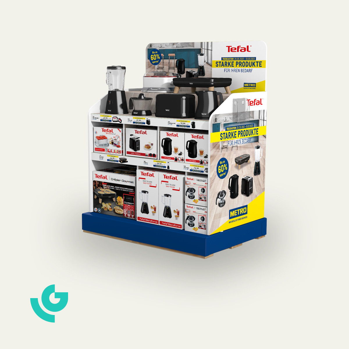 Display de sol en carton alvéolaire - produits ménagers (0389)