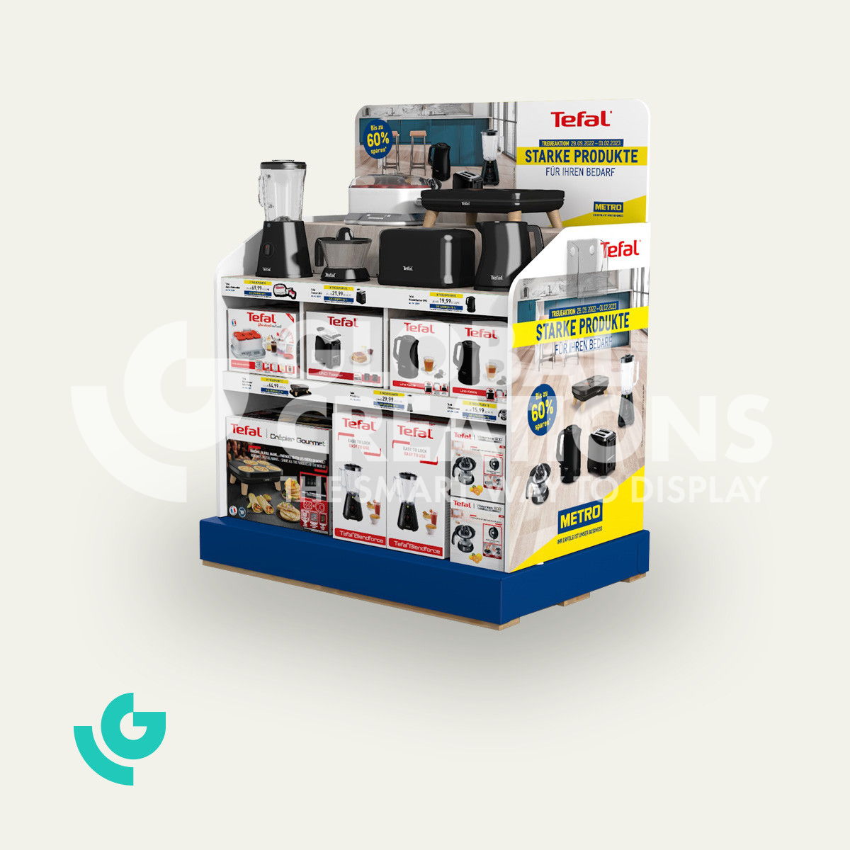 Honeycomb cardboard floor displays - household products (0389)