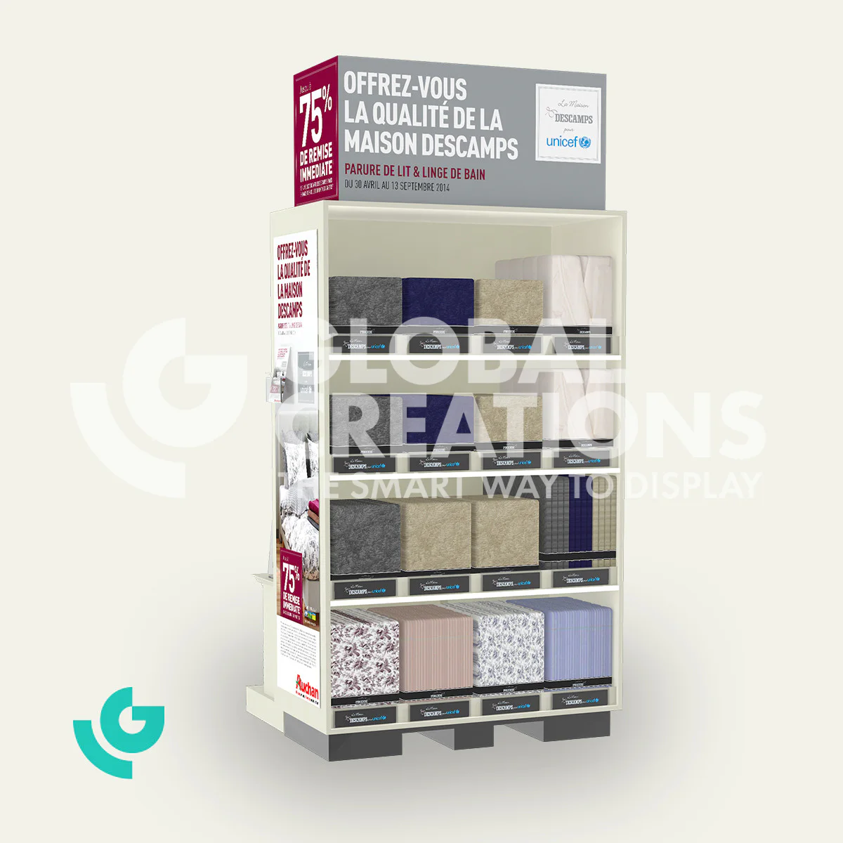 Wooden floor displays - textiles (0087)