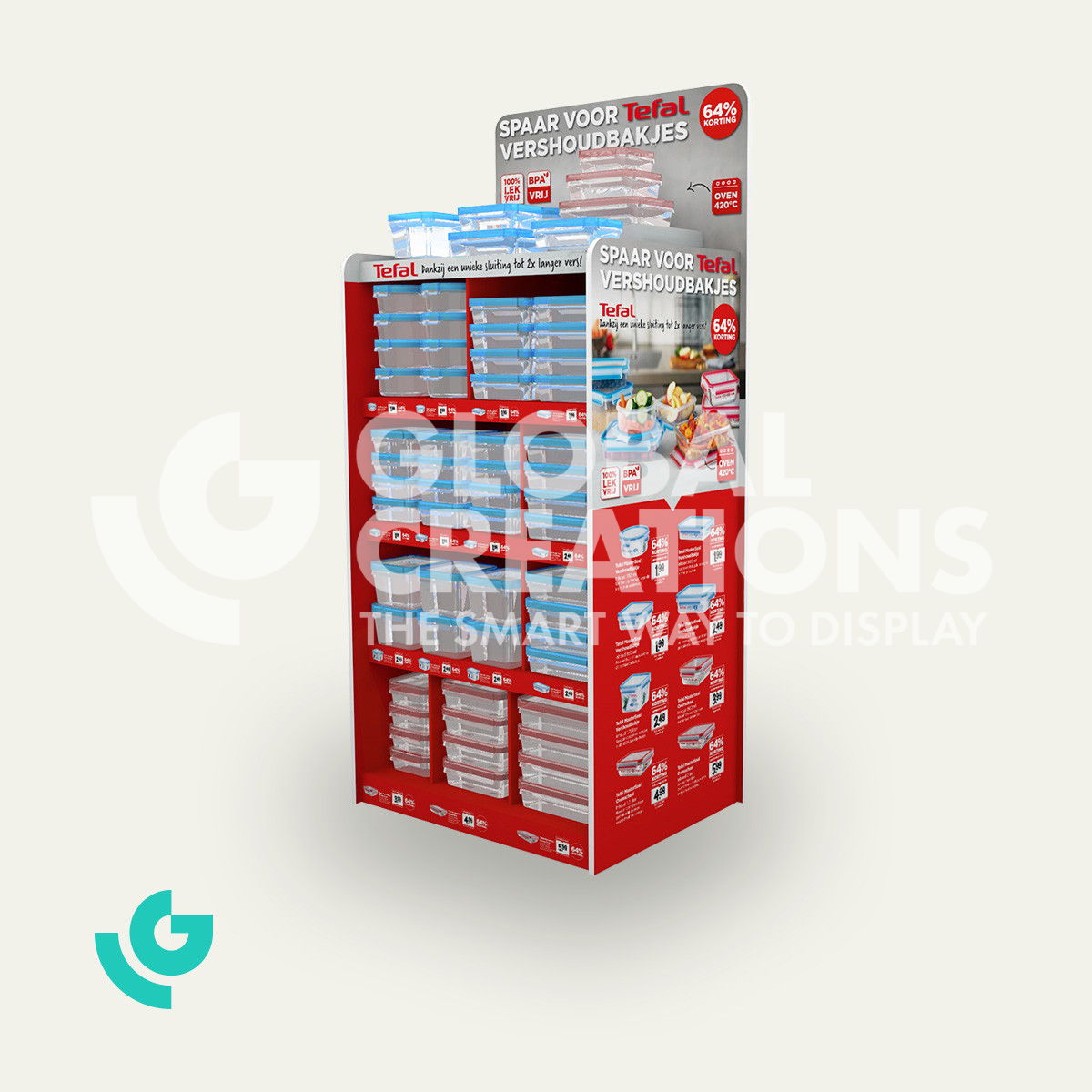 Honeycomb cardboard floor displays - storage items (0393)