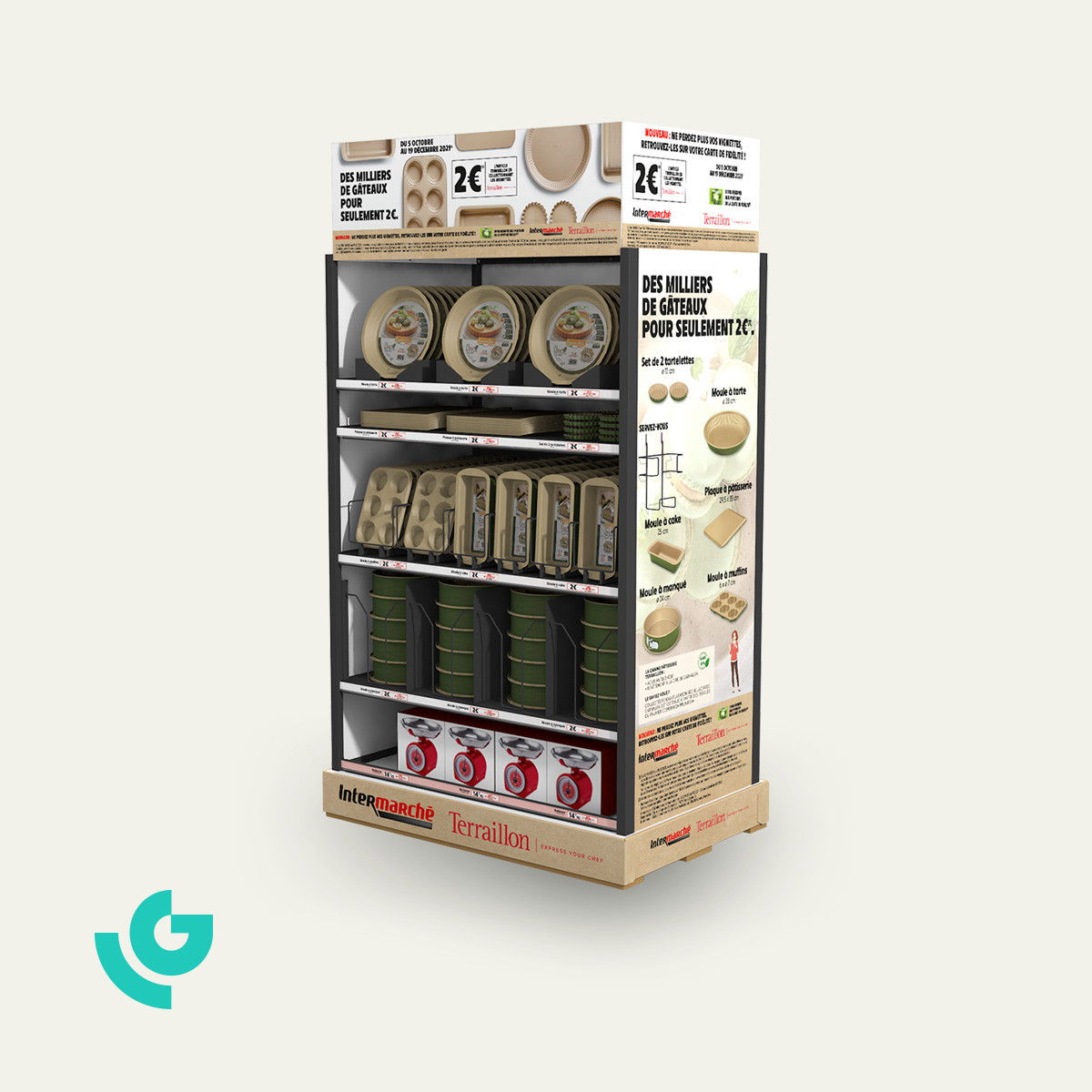 Displays de sol en métal - produits de boulangerie (0395)