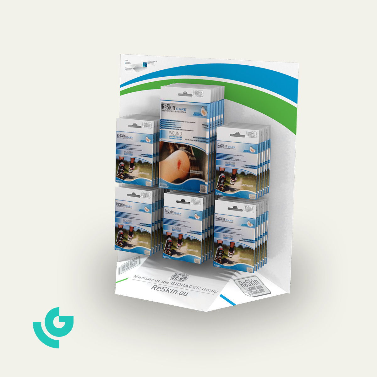 Displays de comptoir en carton - soins (0105)