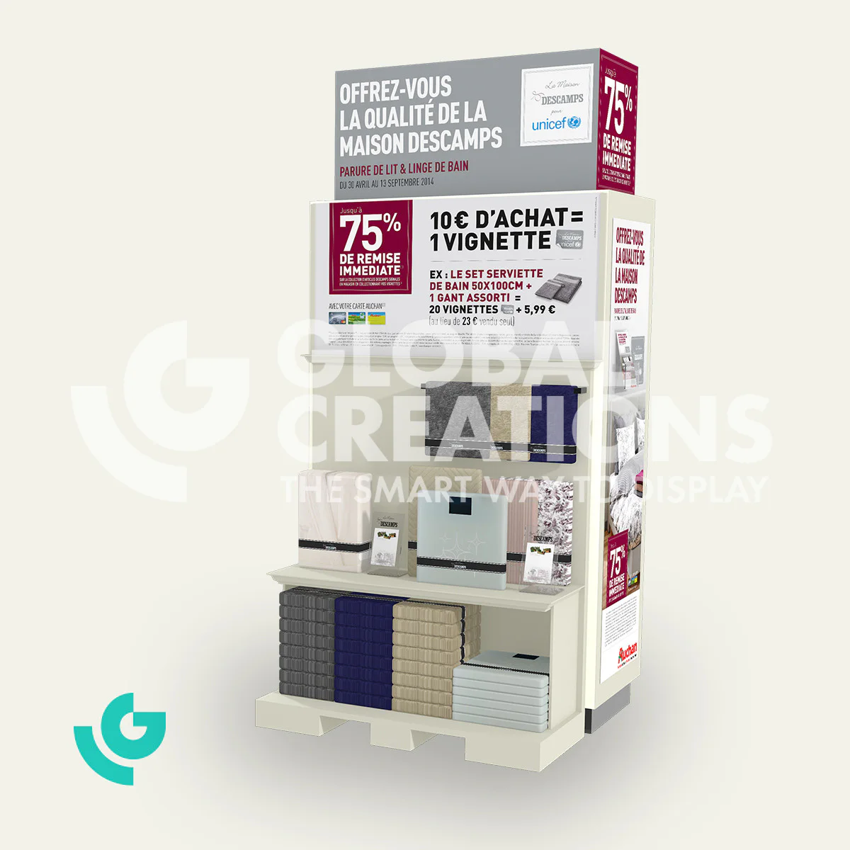 Wooden floor displays - textiles (0086)