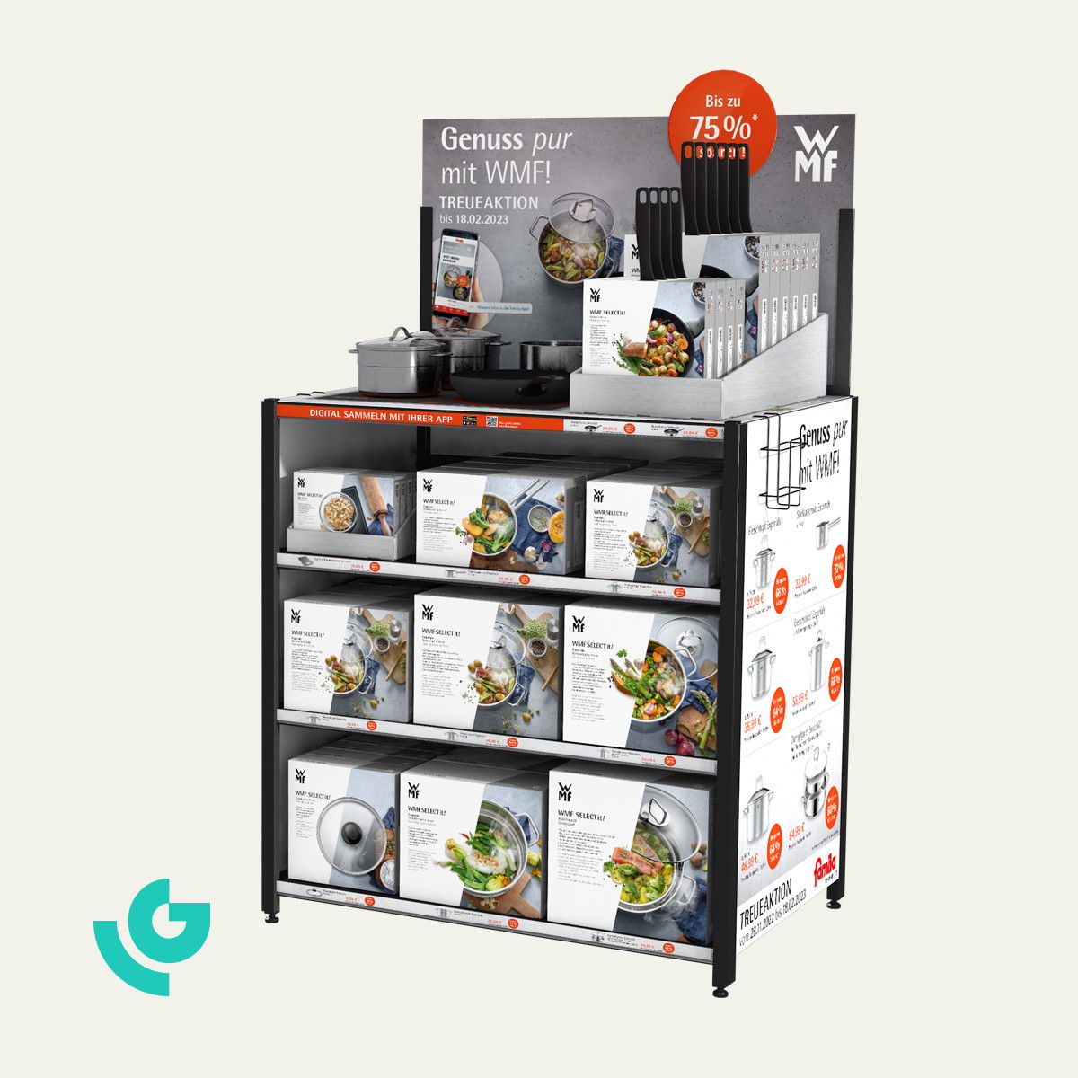 Displays de sol en métal - casseroles (0433)
