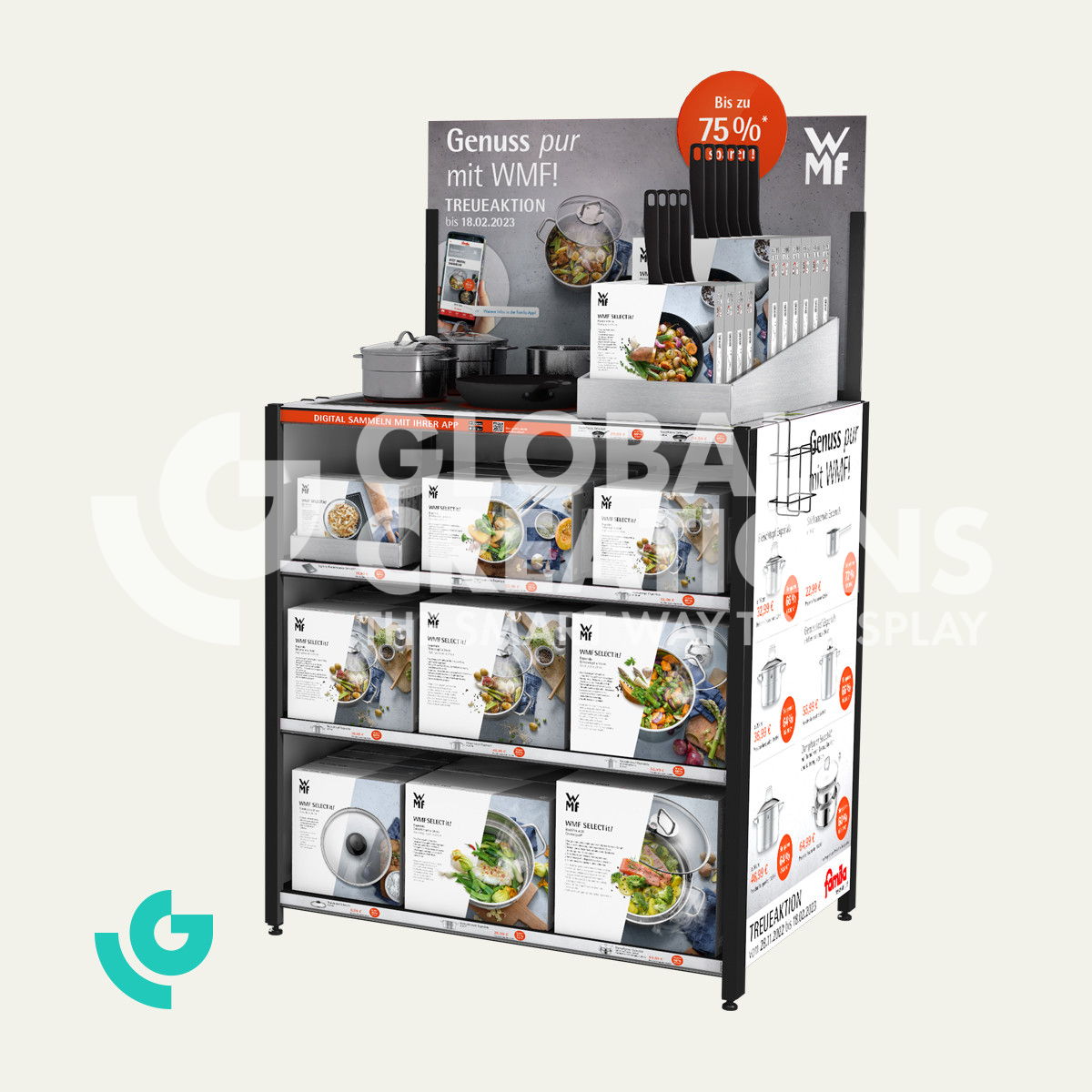 Metal floor displays - pans (0433)