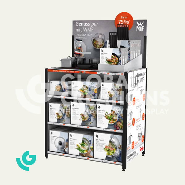 Bodendisplays aus Metall - Pfannen (0433)