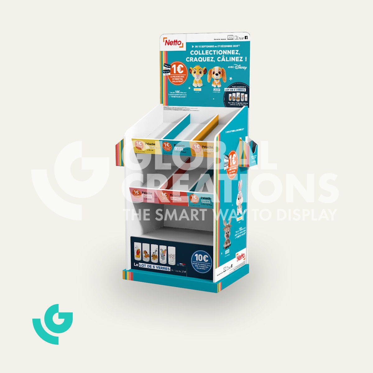 Honeycomb cardboard floor displays - toys (0293)