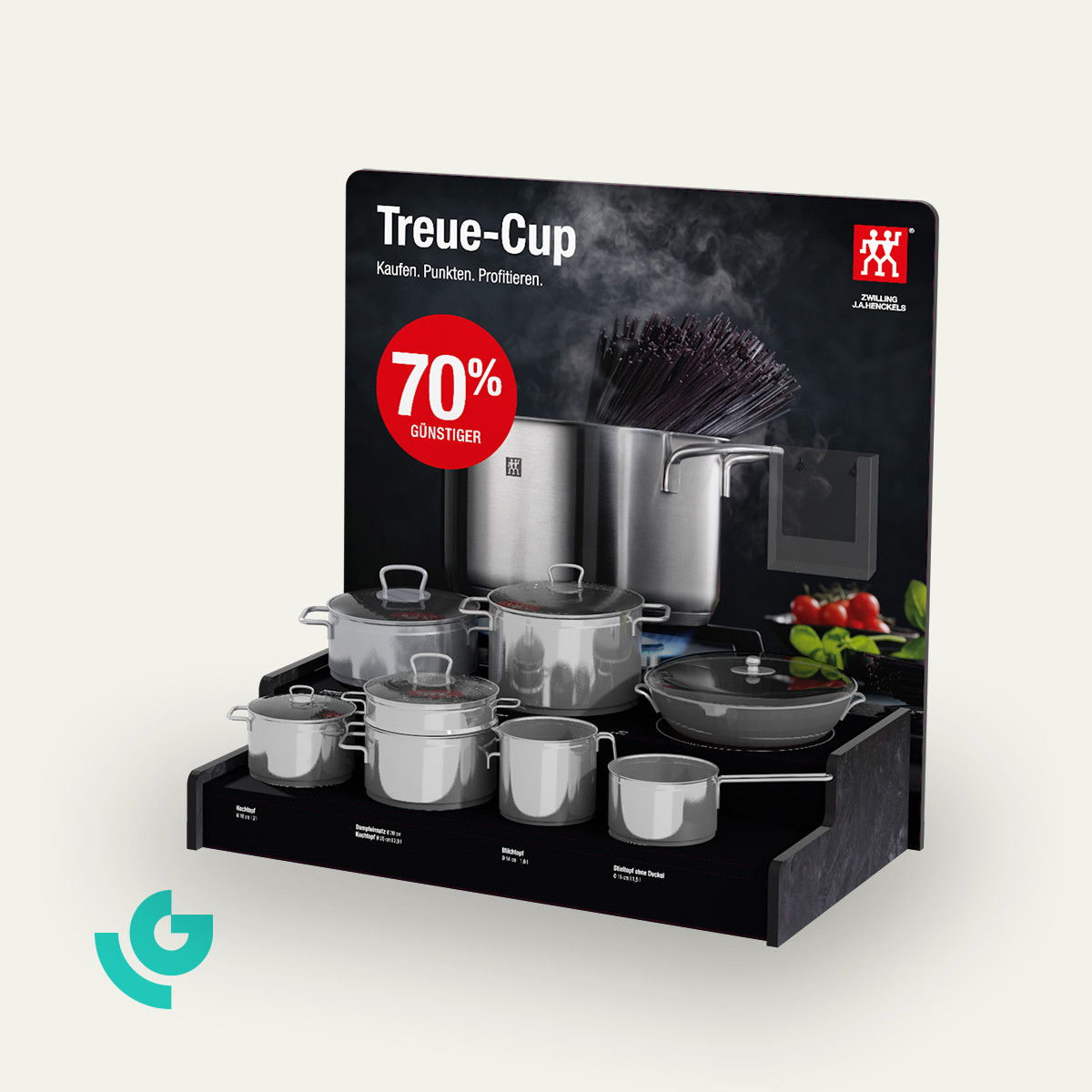 Displays de sol en plastique - casseroles (0033)