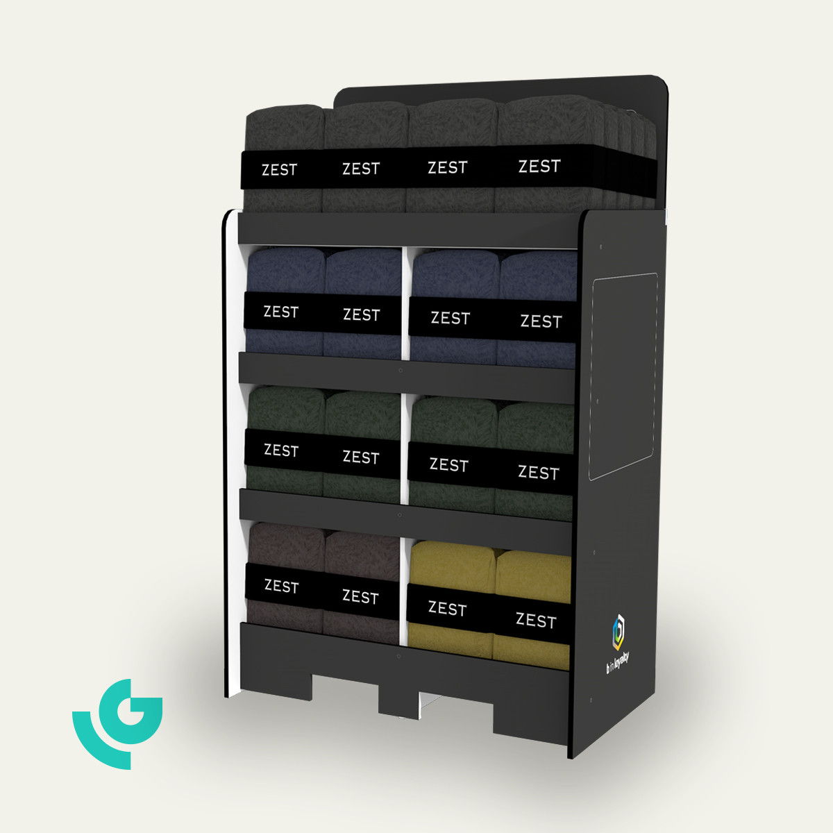 Bodendisplays aus Wabenkarton - Textil (0143)