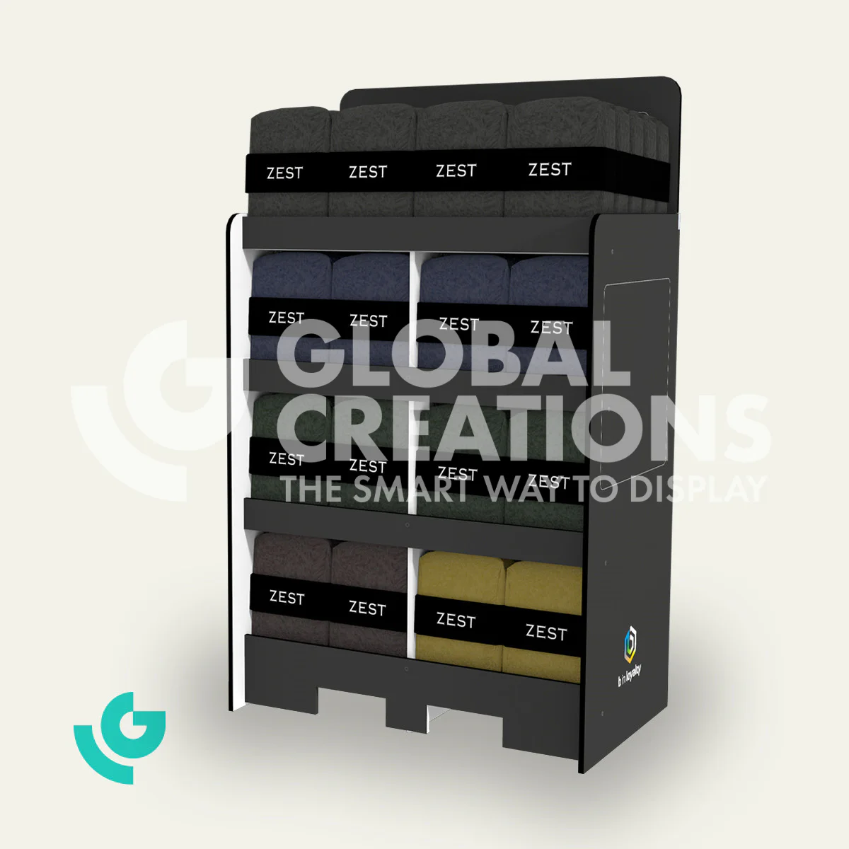 Honeycomb cardboard floor displays - textiles (0143)
