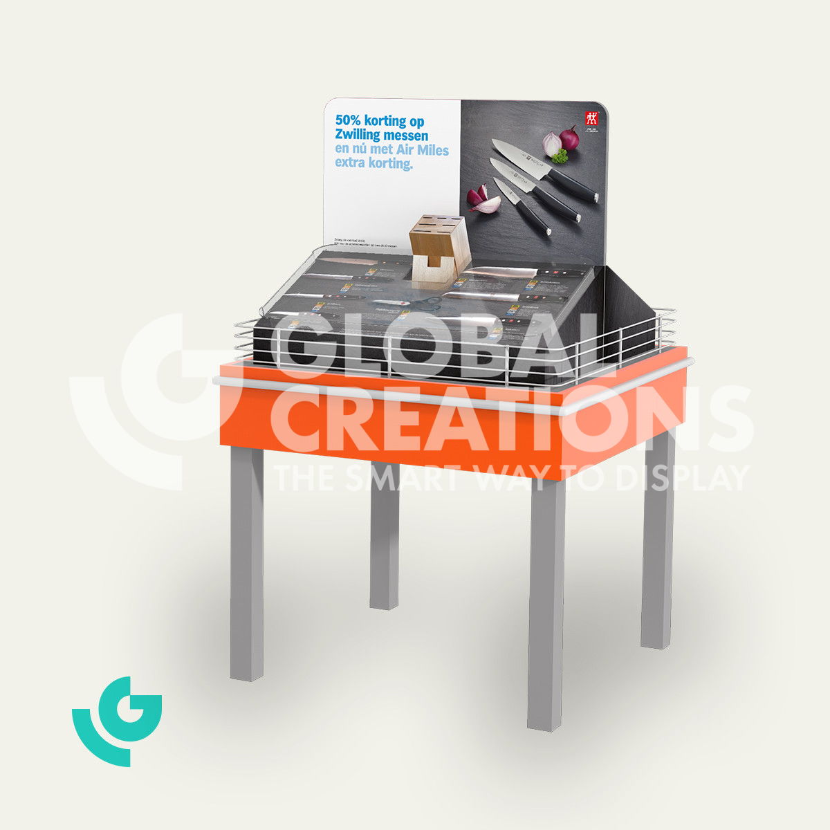 Honeycomb cardboard floor displays - knives (0083)