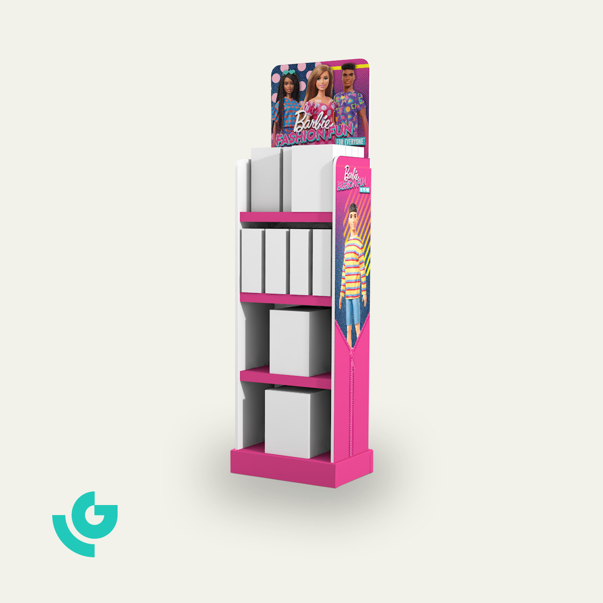 Bodendisplays aus Wabenkarton - Spielzeug (0145)