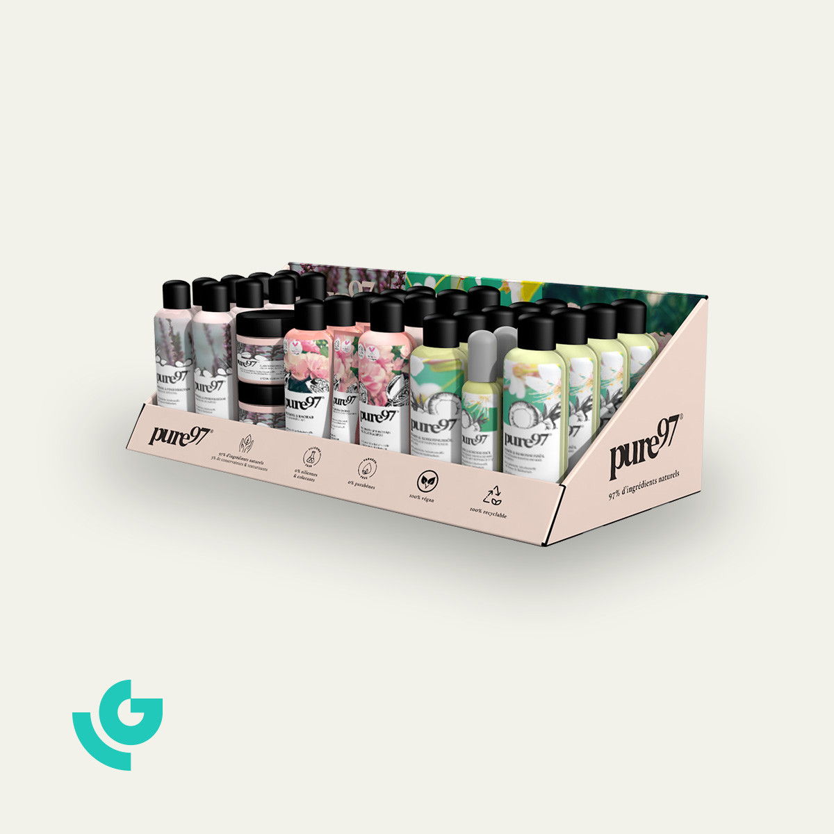 Displays de comptoir en carton - soins (0316)