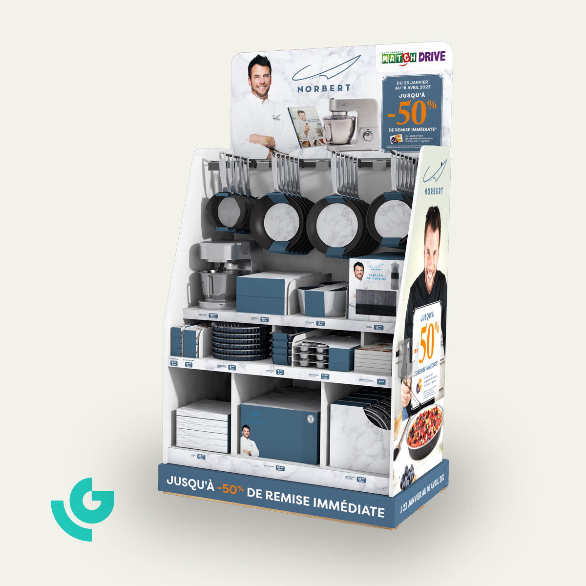 Display de sol en carton alvéolaire - produits ménagers (0298)