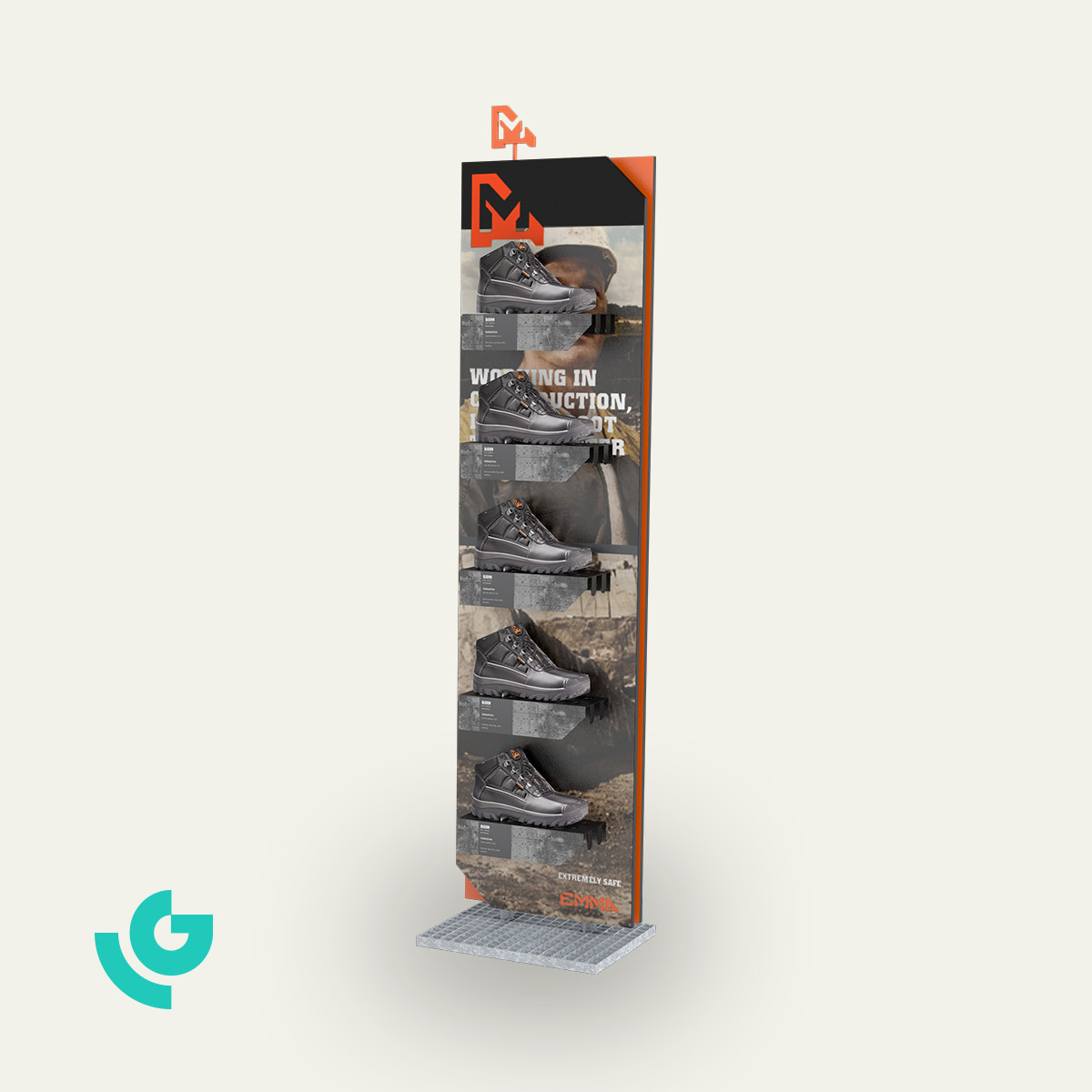 Displays de sol en métal - vêtements (0116)