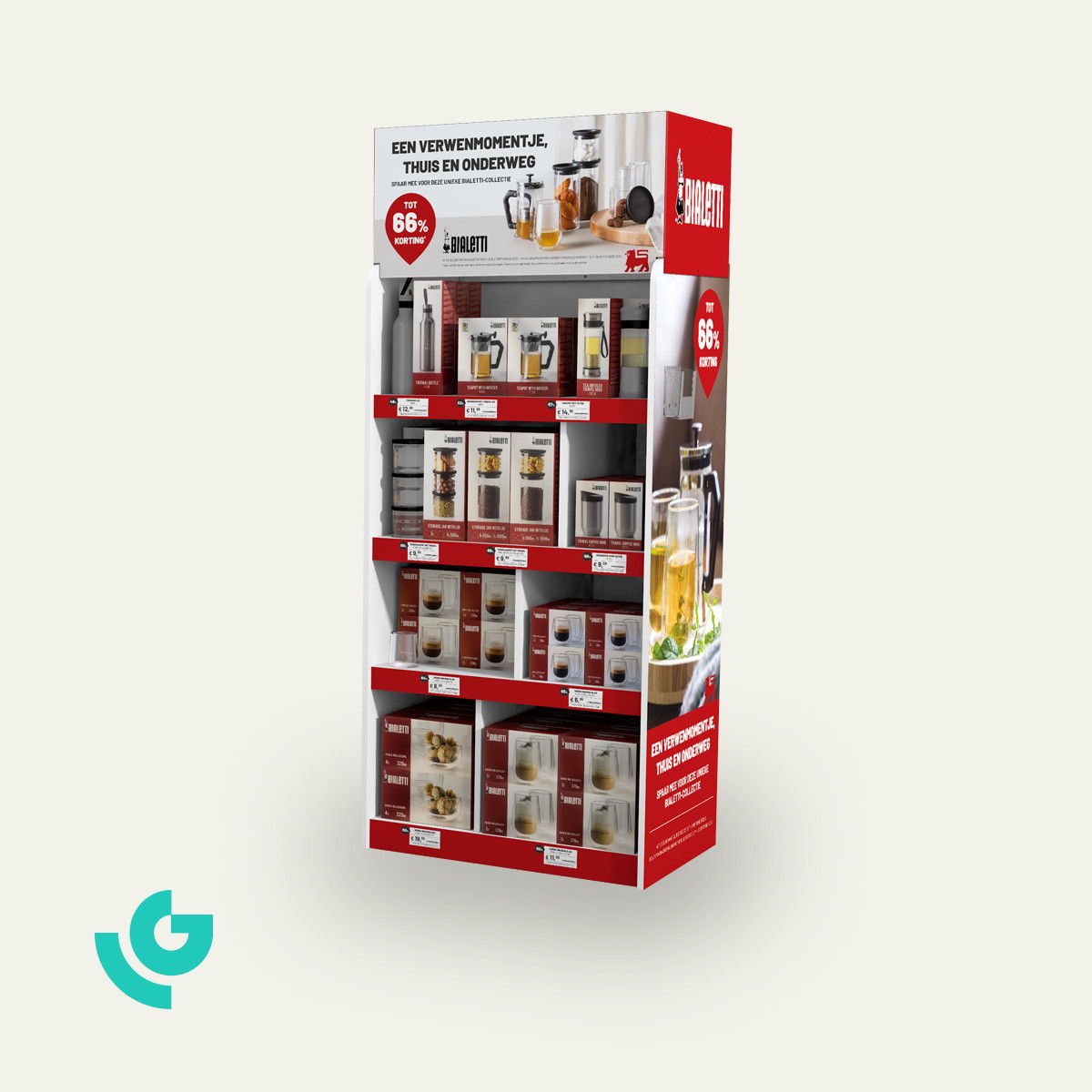 Bodendisplays aus Wabenkarton - Glaswaren (0147)