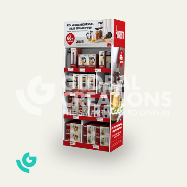 Honeycomb cardboard floor displays - glassware (0147)