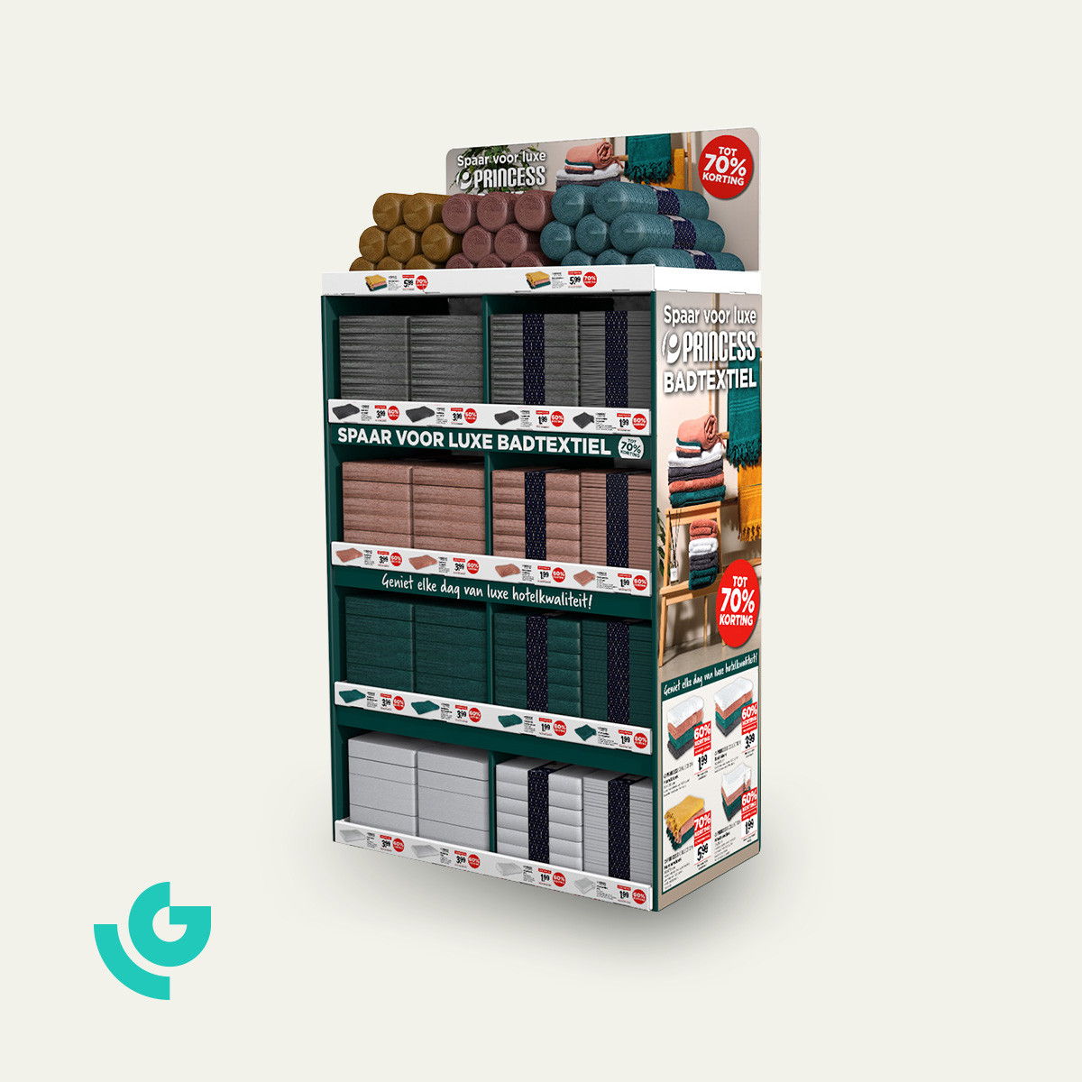 Displays de sol en carton - textile (0421)