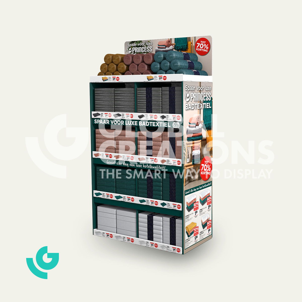 Cardboard floor displays - textiles (0421)