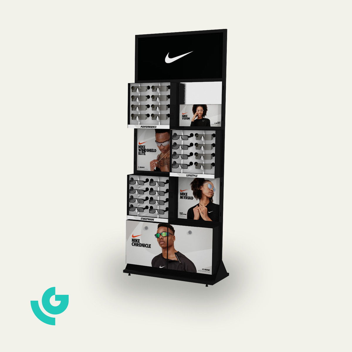 Displays de sol en métal - lunettes (0296)