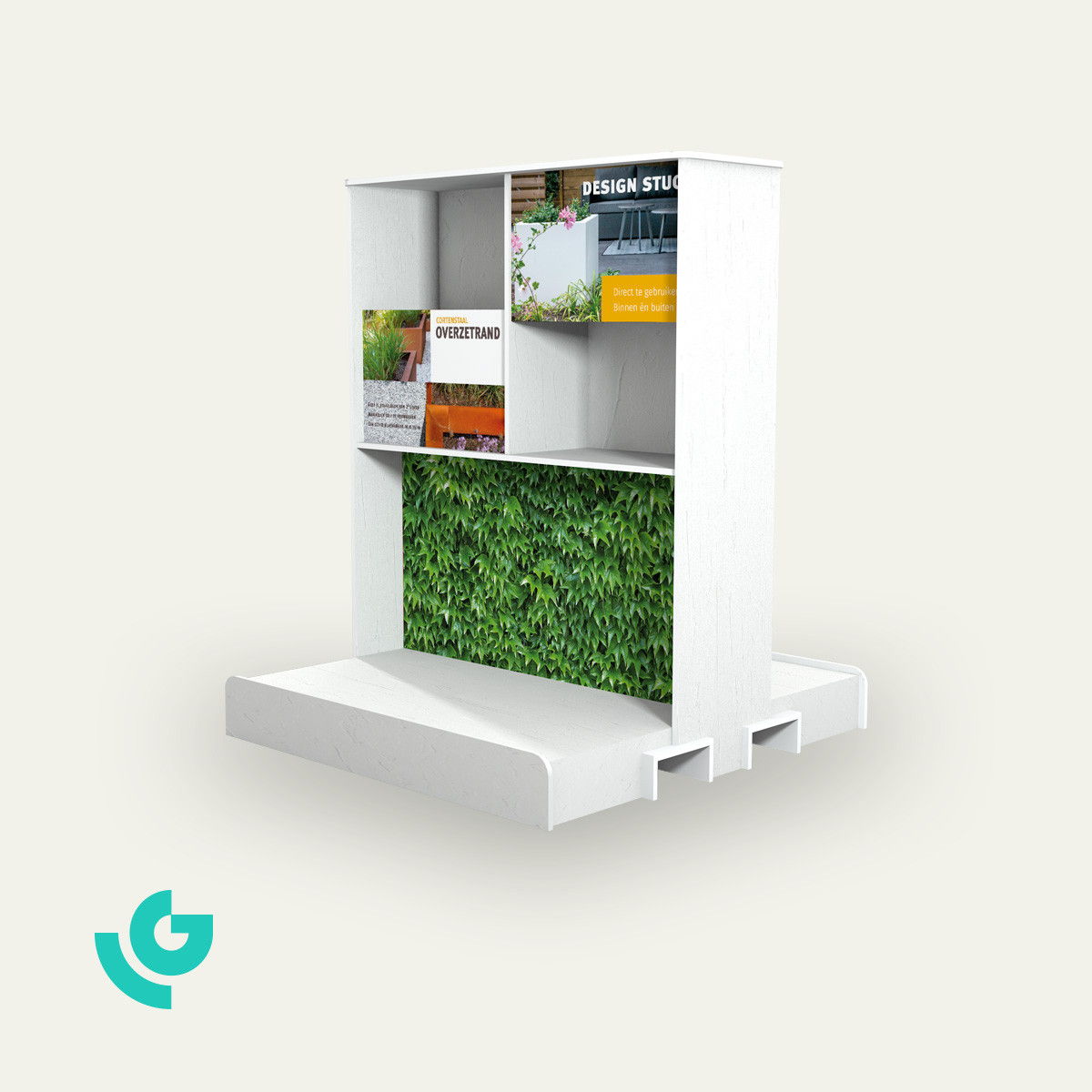 Display de sol en carton alvéolaire - jardin (0405)