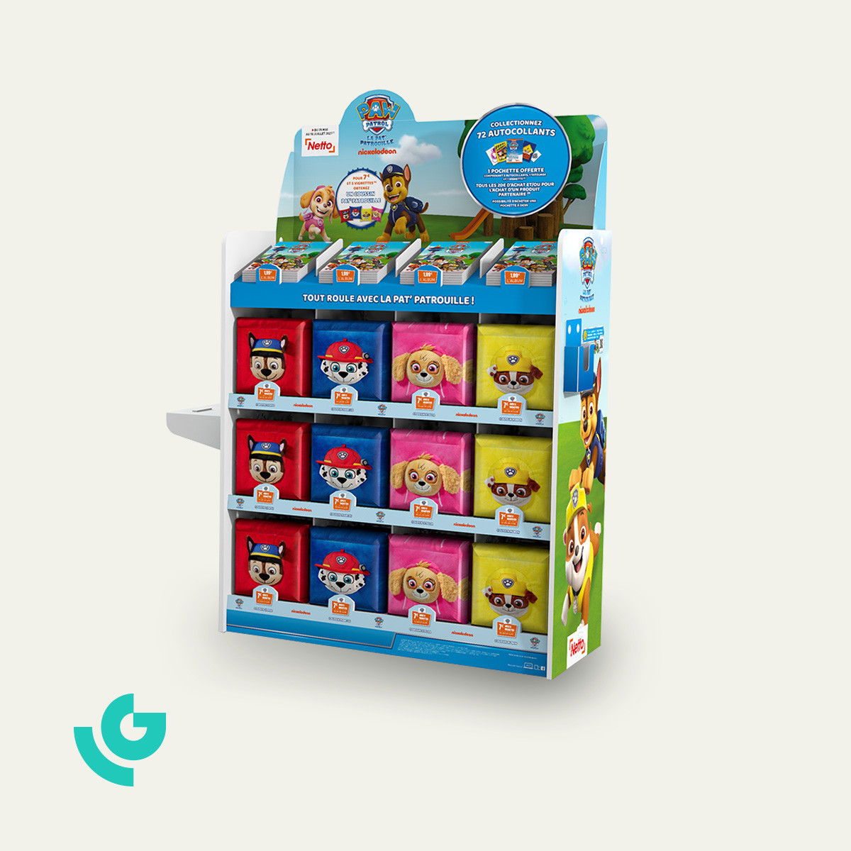 Display de sol en carton alvéolaire - jouets (0292)