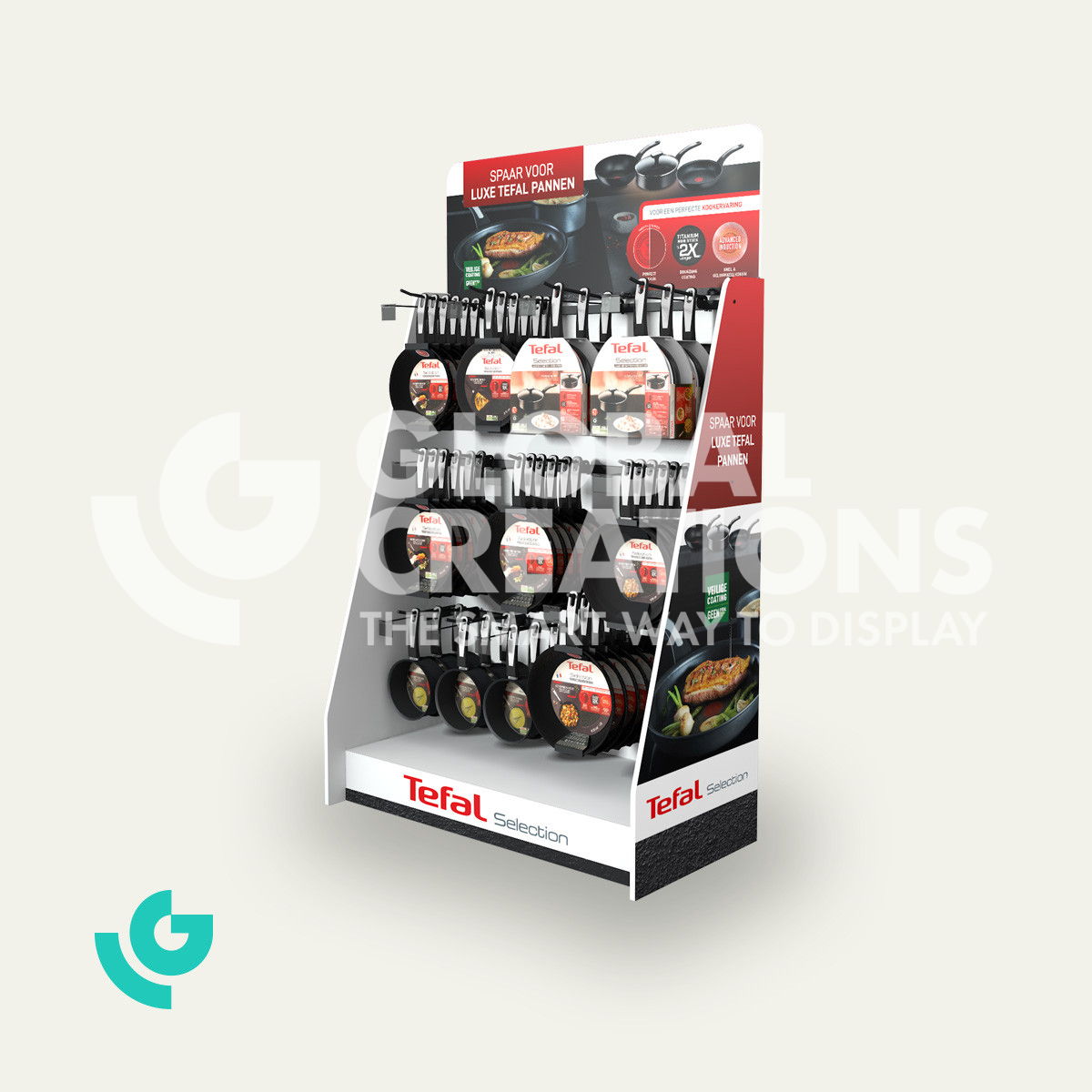 Honeycomb cardboard floor displays - pans (0391)