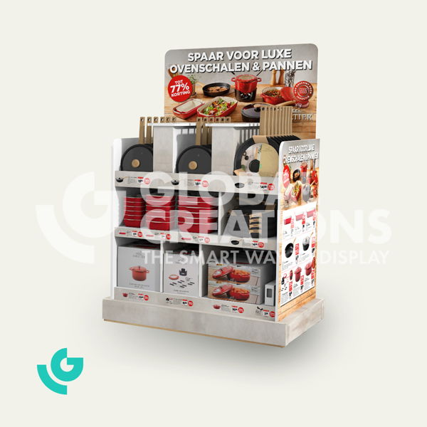 Honeycomb cardboard floor displays - pans (0422)