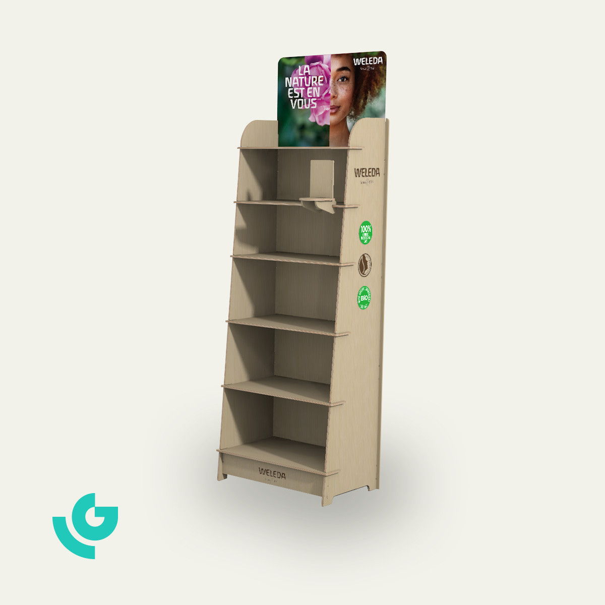 Displays de sol en bois - soins (0431)